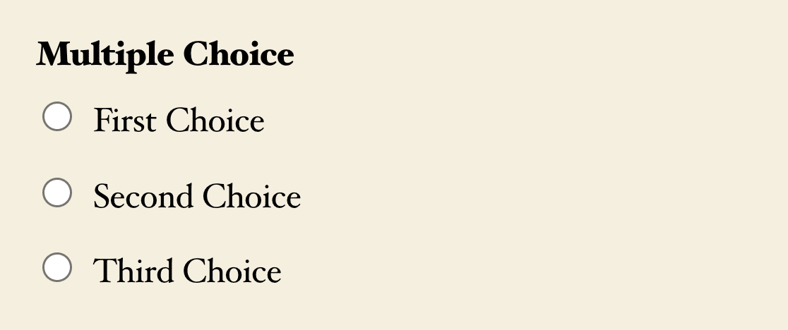 A Multiple Choice field