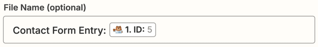 PDF filename from WPForms entry ID