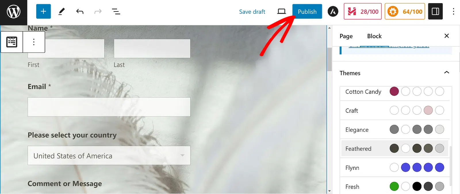 Publish form