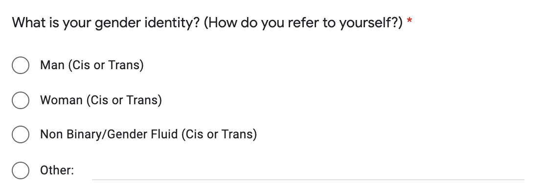 Example of a closed question with an other option in a questionnaire