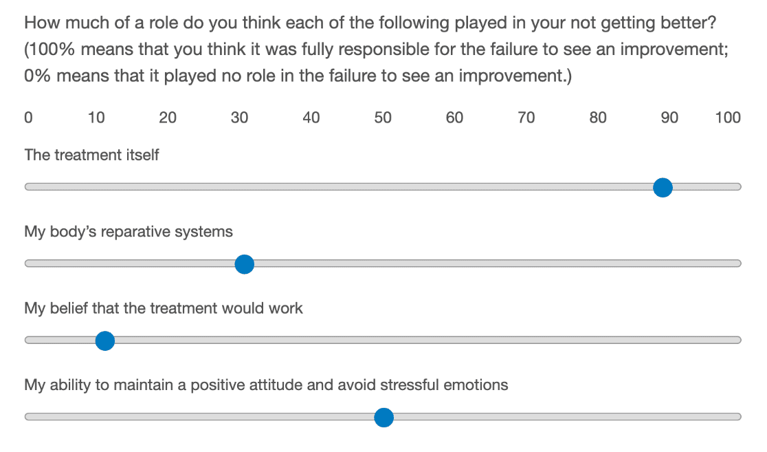 Questionnaire example with number slider