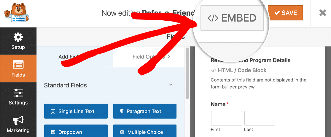 Embed your refer-a-friend form