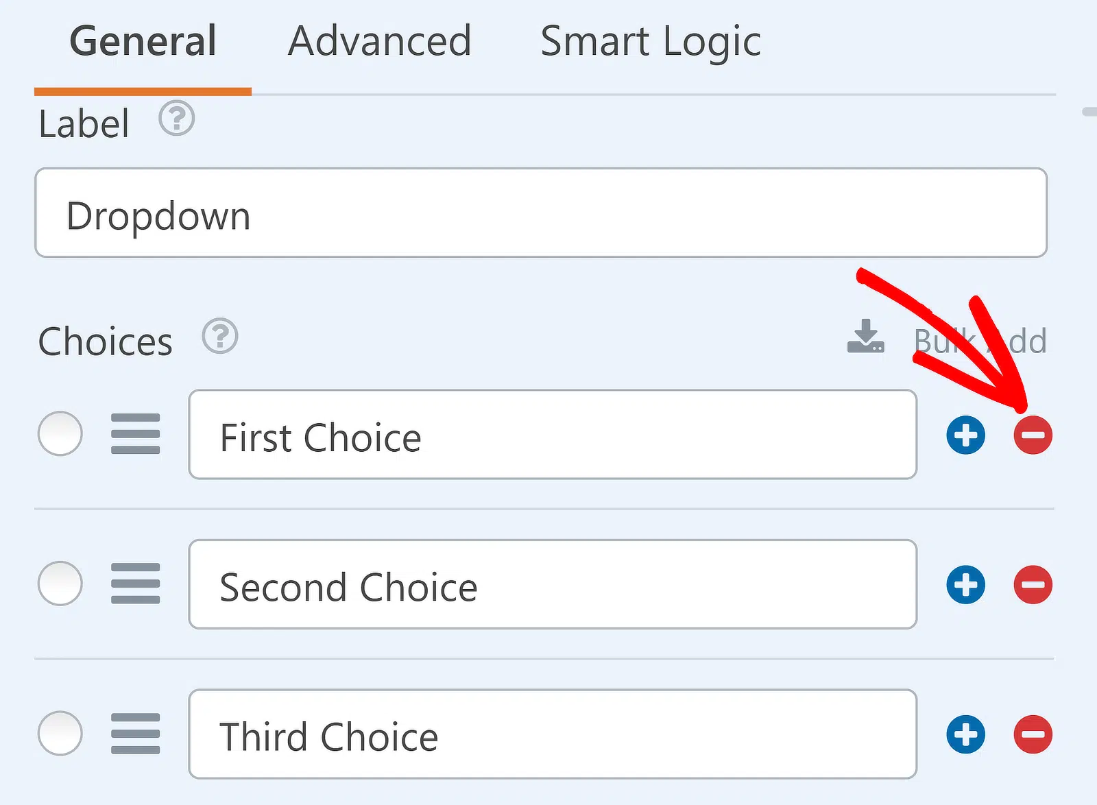 Remove choices