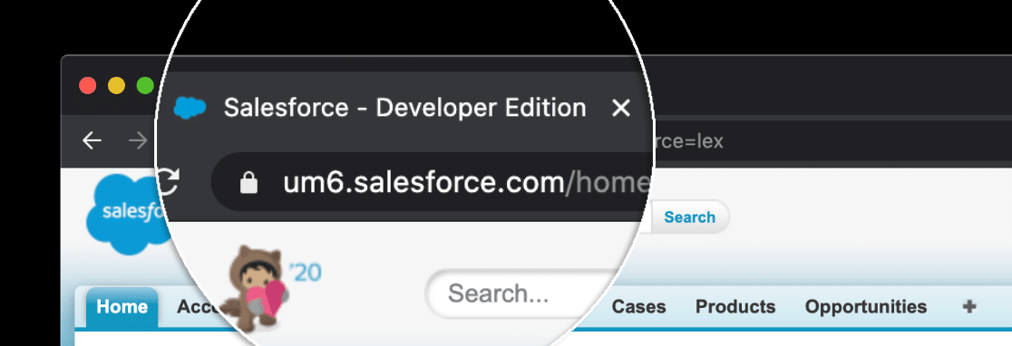 Salesforce edition in browser tab