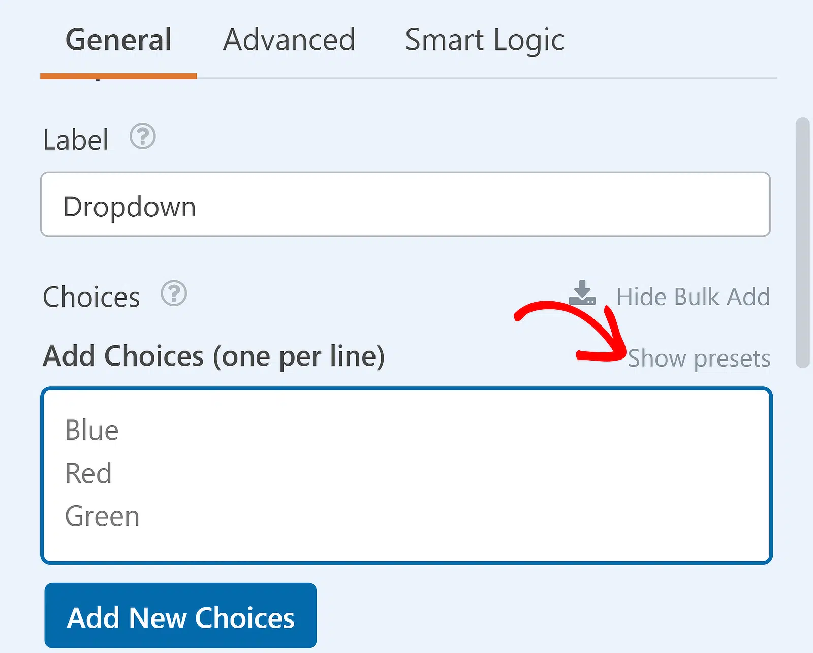 Show presets