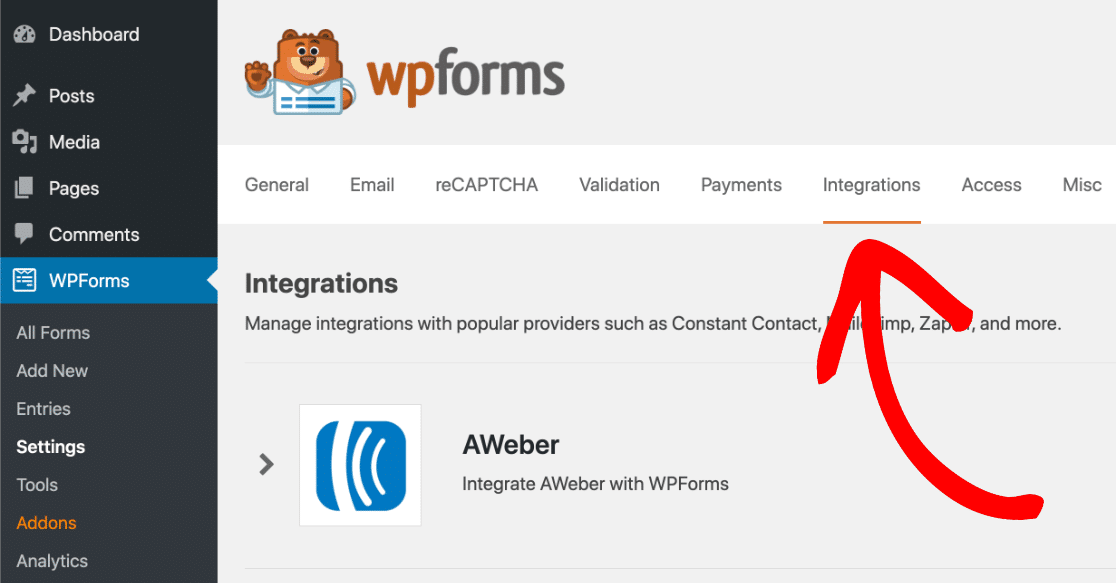 WPForms integrations