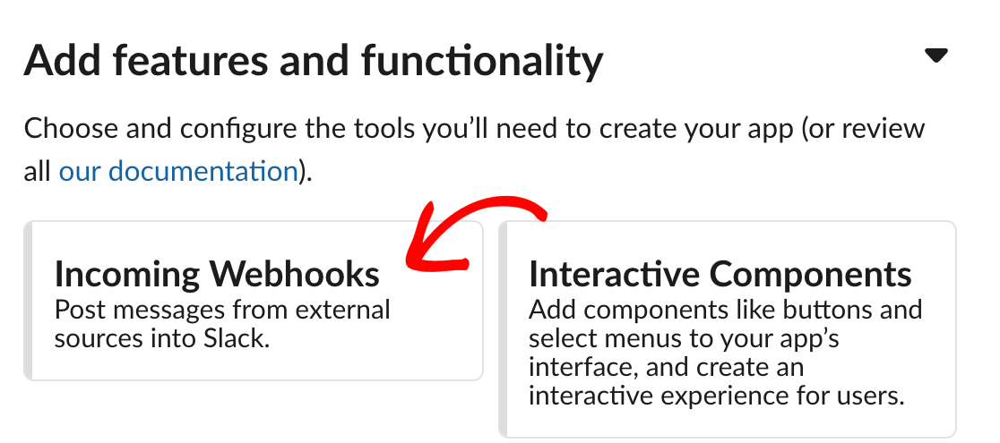 Adding an incoming webhook in Slack