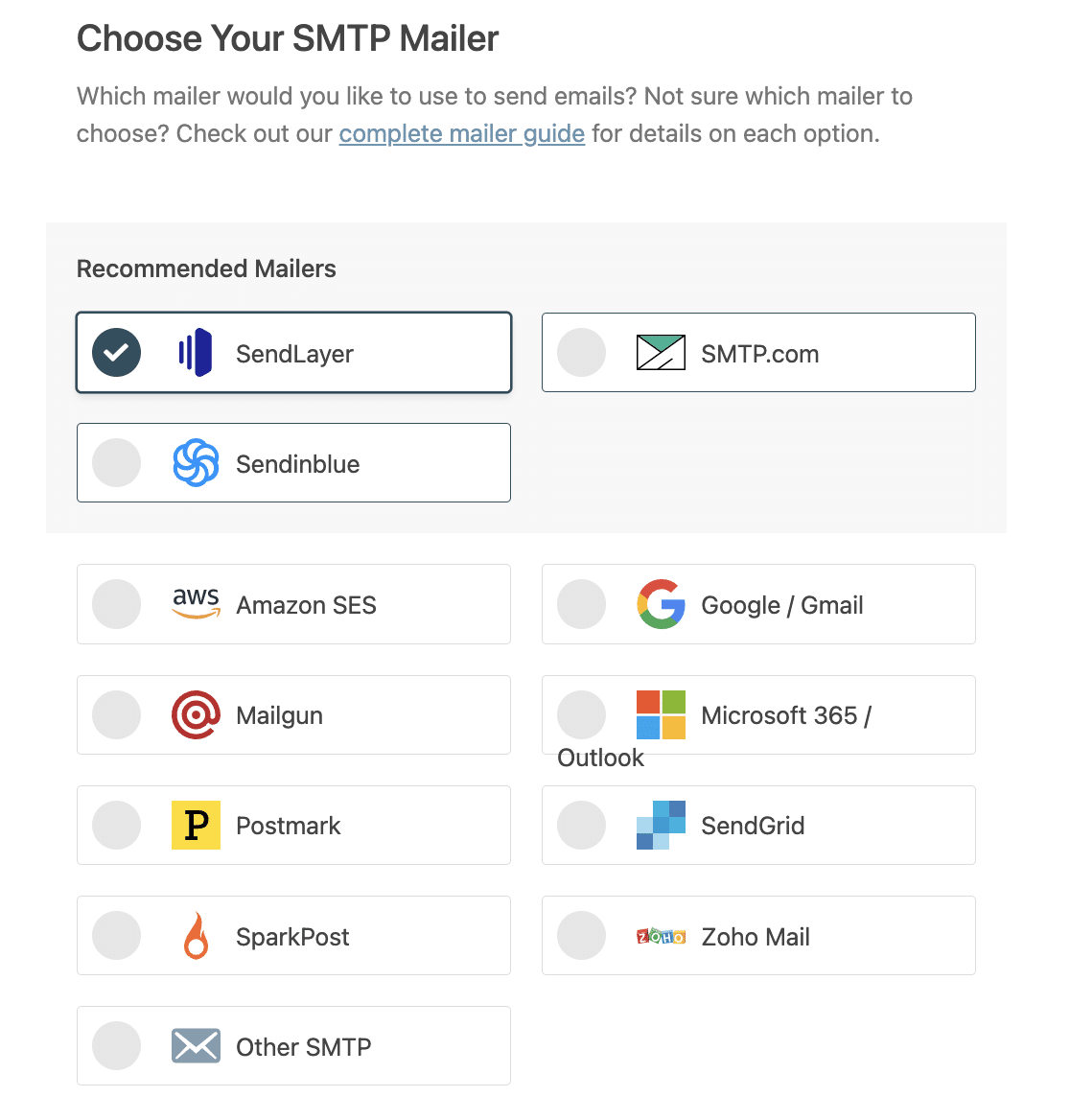 Choosing a WP Mail SMTP mailer