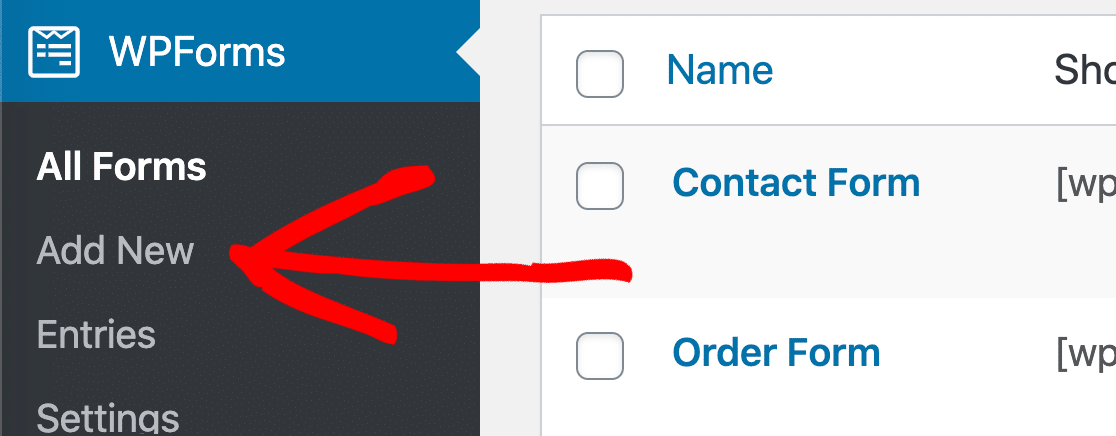 Add new form in WPForms