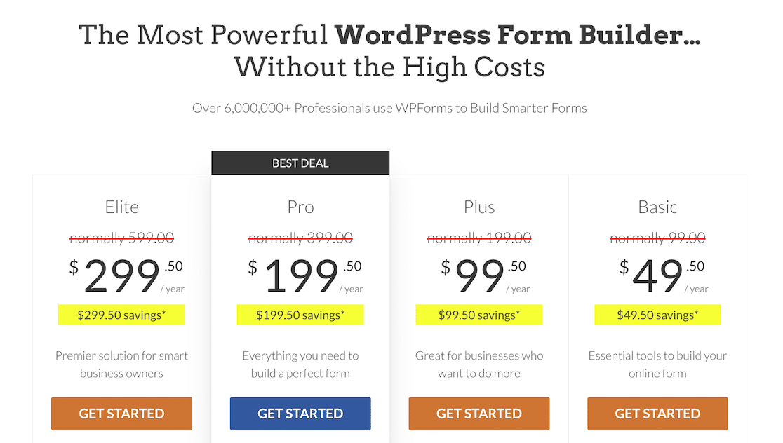 WPForms Pricing