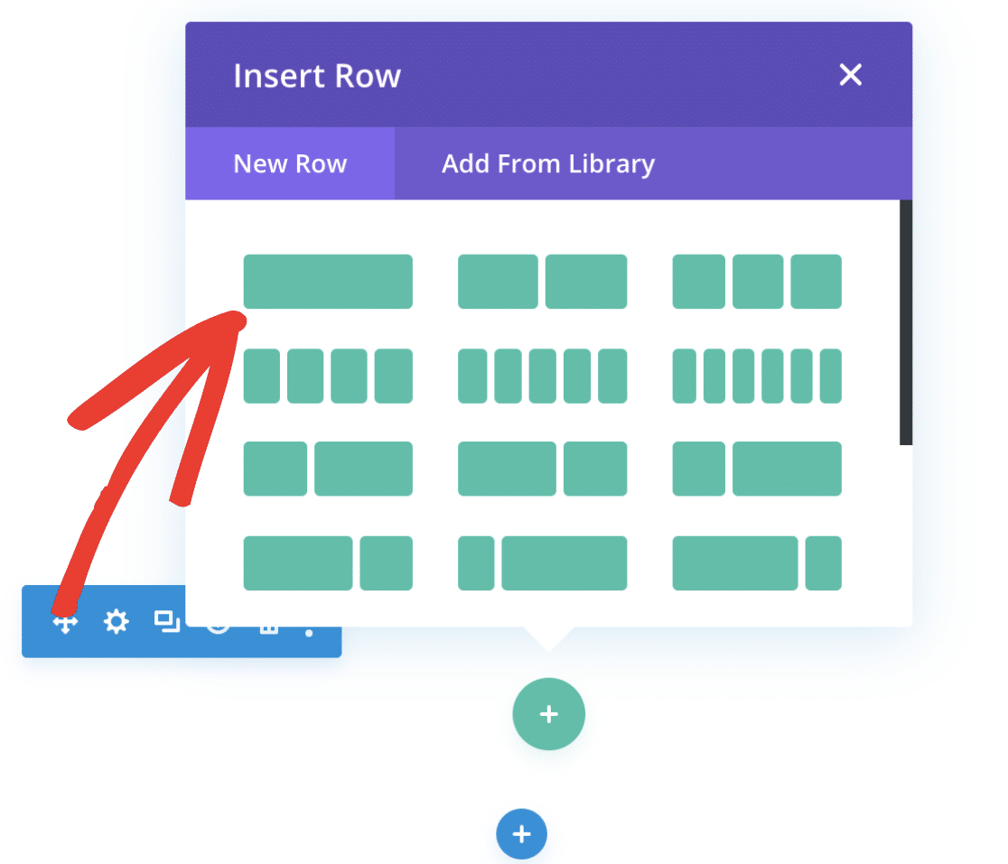 Insert Single Row Divi