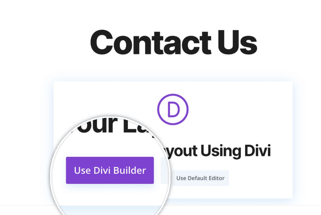 use divi builder button for contact form