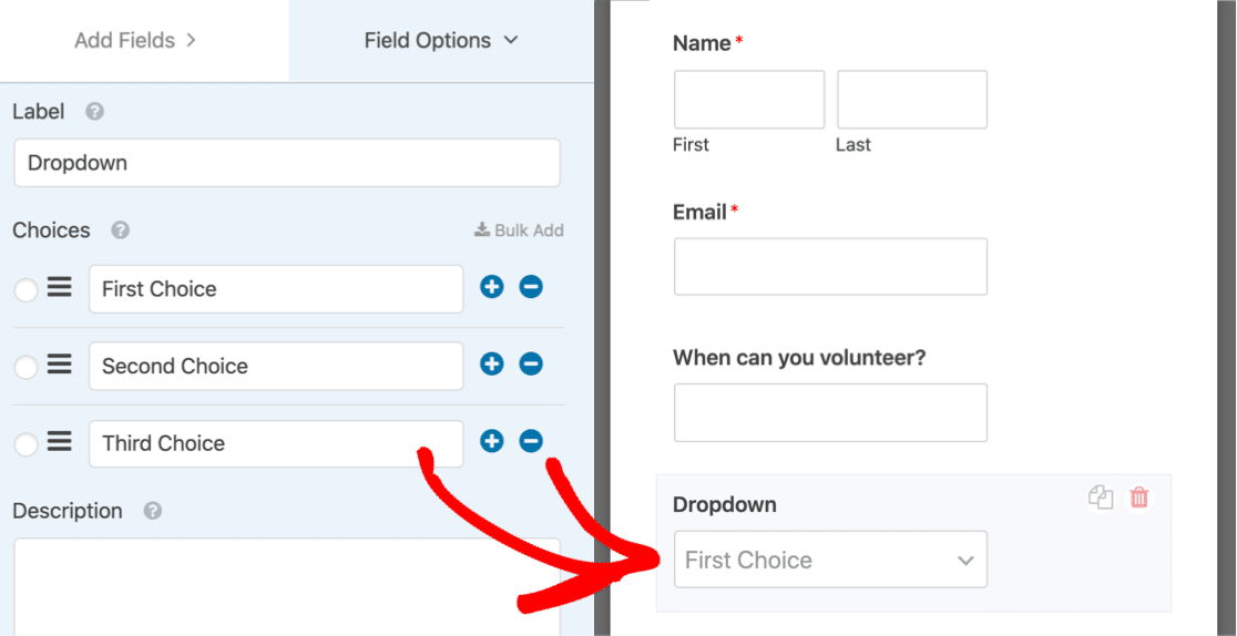 Drag multi select dropdown onto form