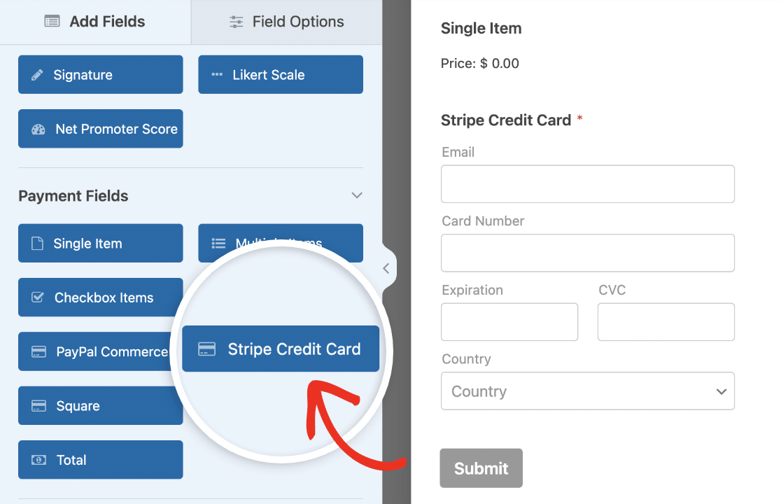 Adding a Stripe Credit Card field to a File Upload form