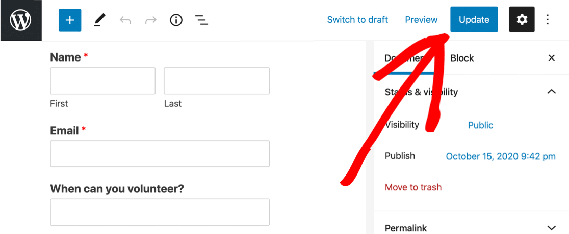 Publish form with multi select dropdown