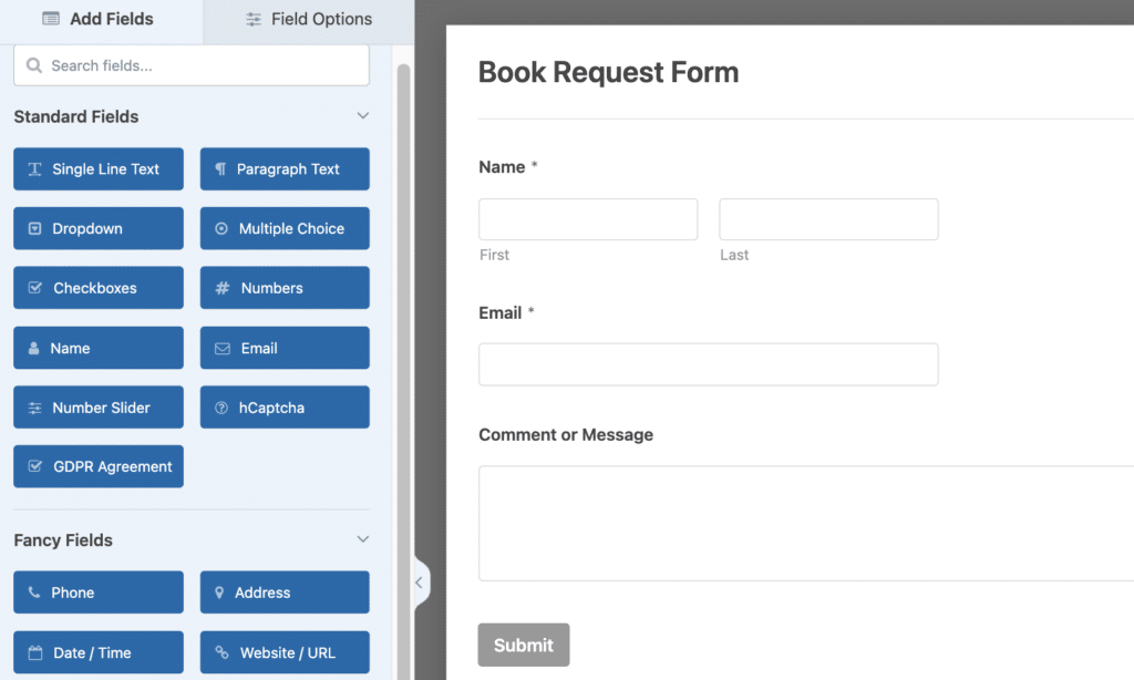 Simple contact form loaded