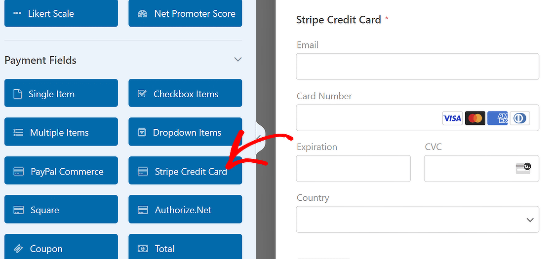 Stripe credit card field