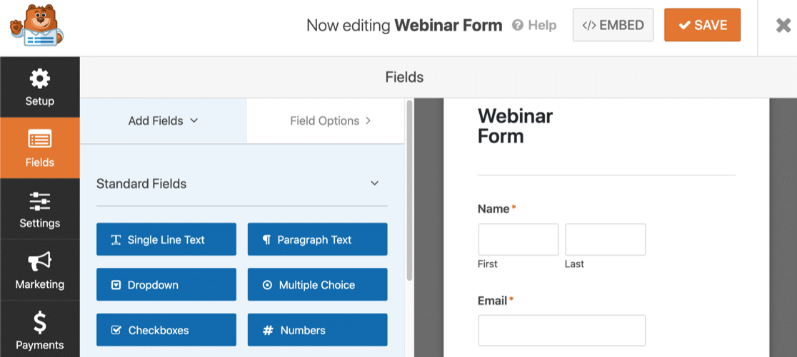 Customize webinar landing page form in WordPress