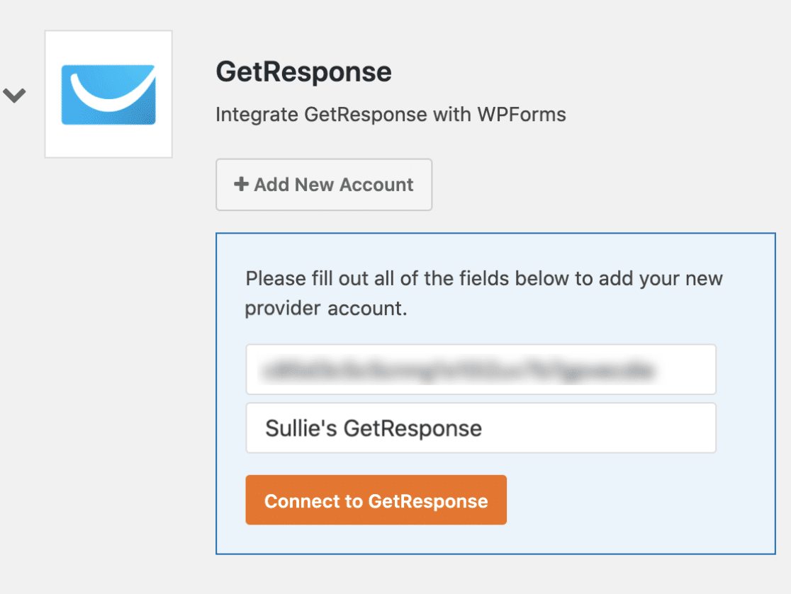 Add API and nickname to GetResponse settings