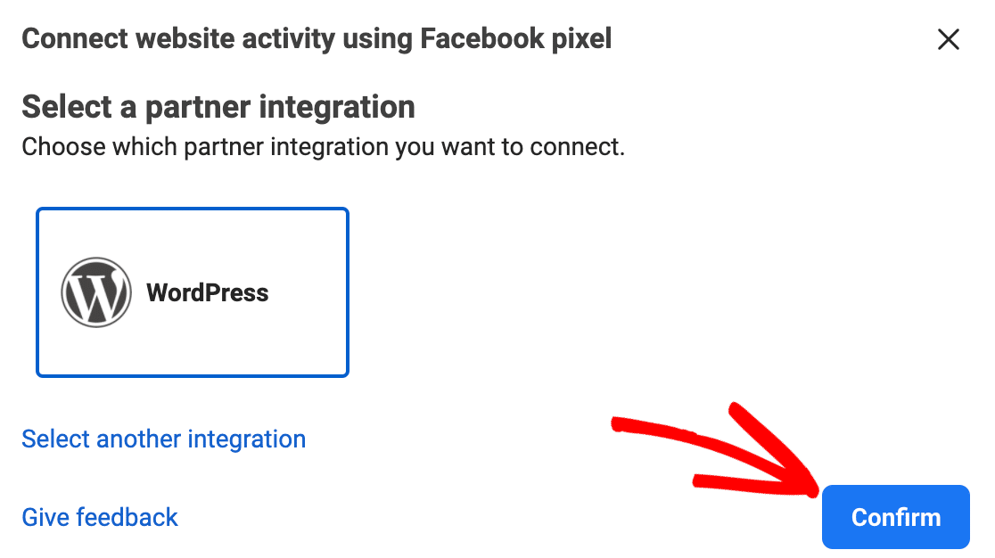 Confirm WordPress for Facebook Pixel