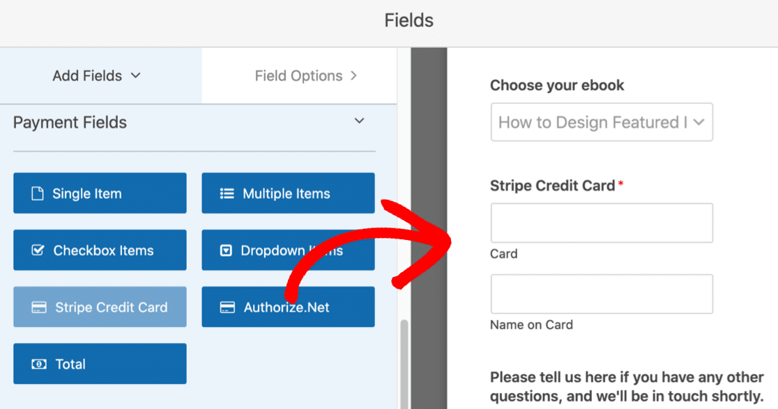 Add payment field to download form