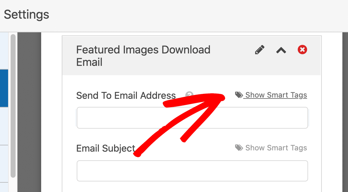 Add email smart tag