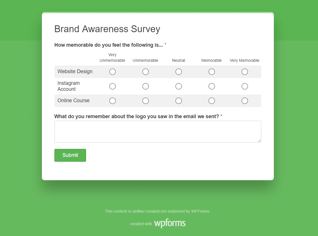 Brand Awareness Survey Template