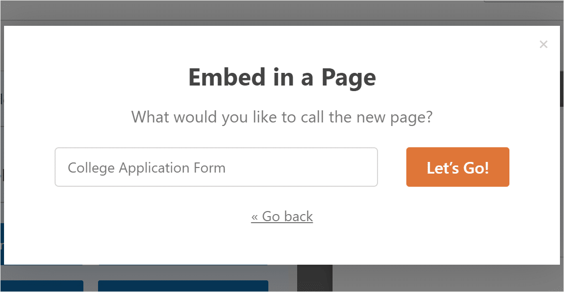 embed college application form window