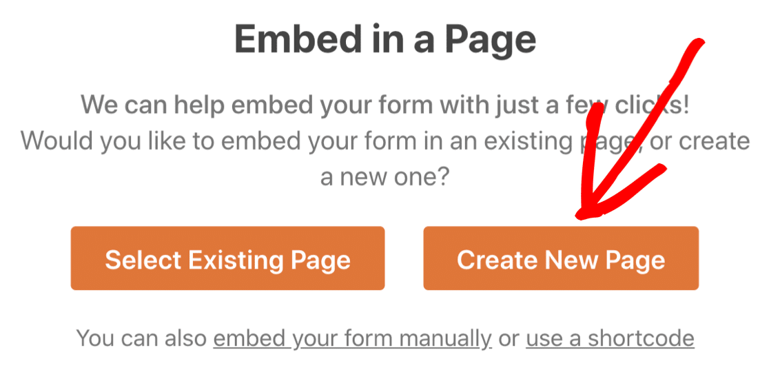 create new page for embed
