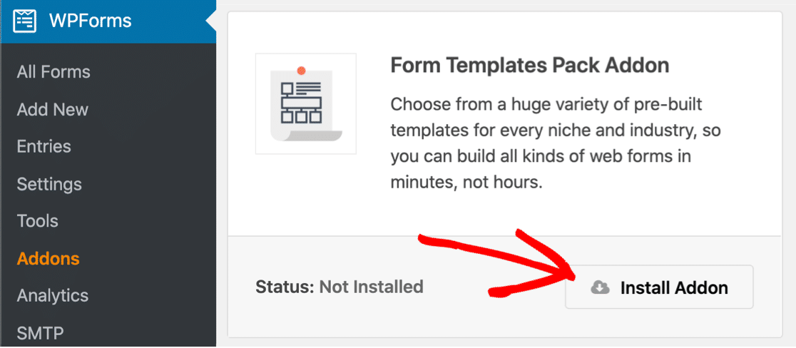 WPForms form template pack addon