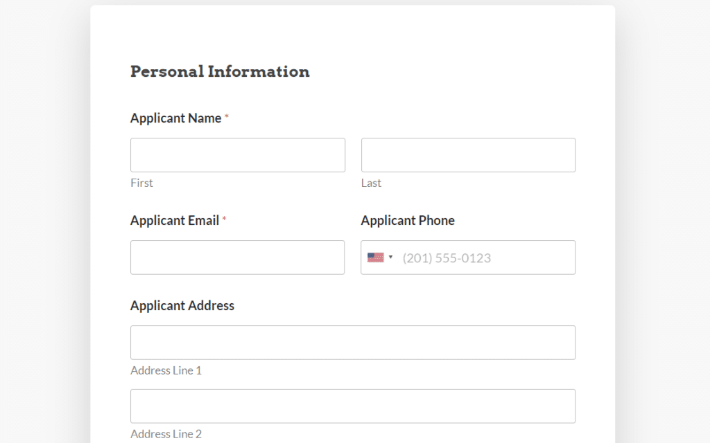 Job Application Form Template - WPForms Job application form template