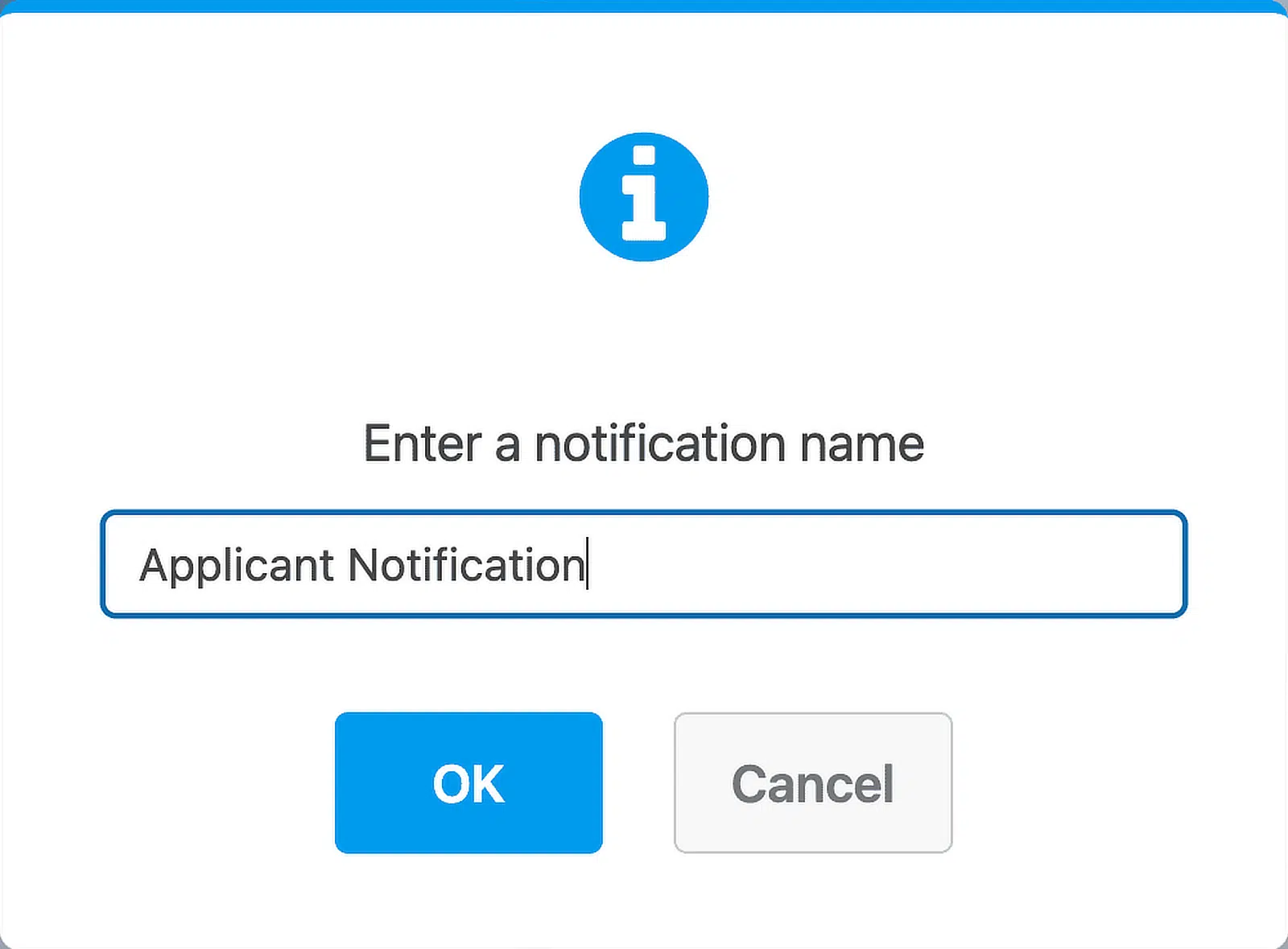 nomear notificação de candidatura universitária