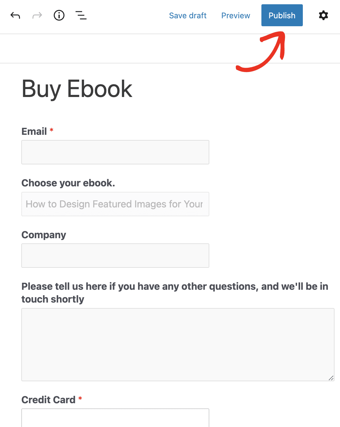 Publish ebook download form