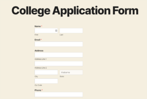 How to Build a College Application Form in WordPress [Template]