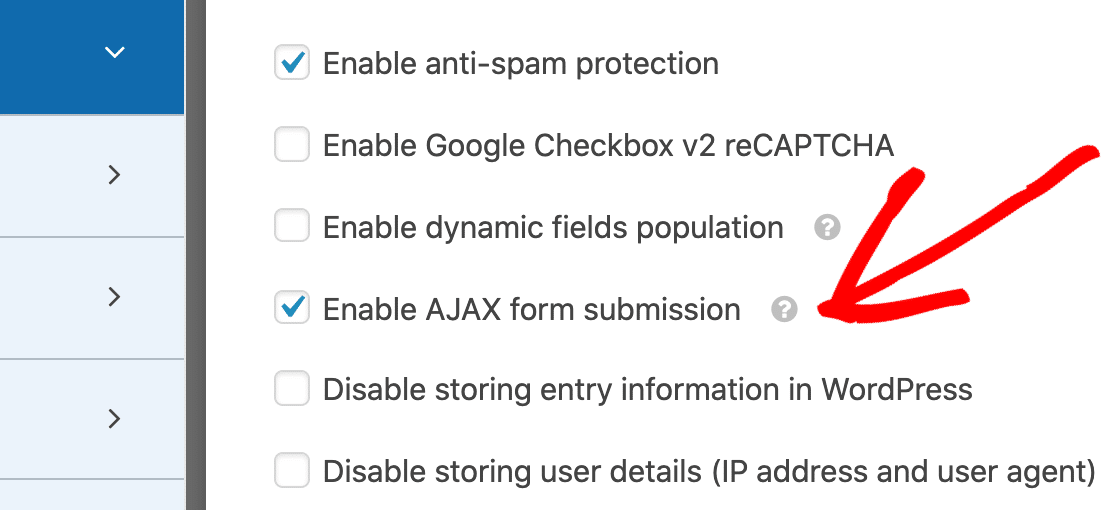 AJAX settings on Stripe form