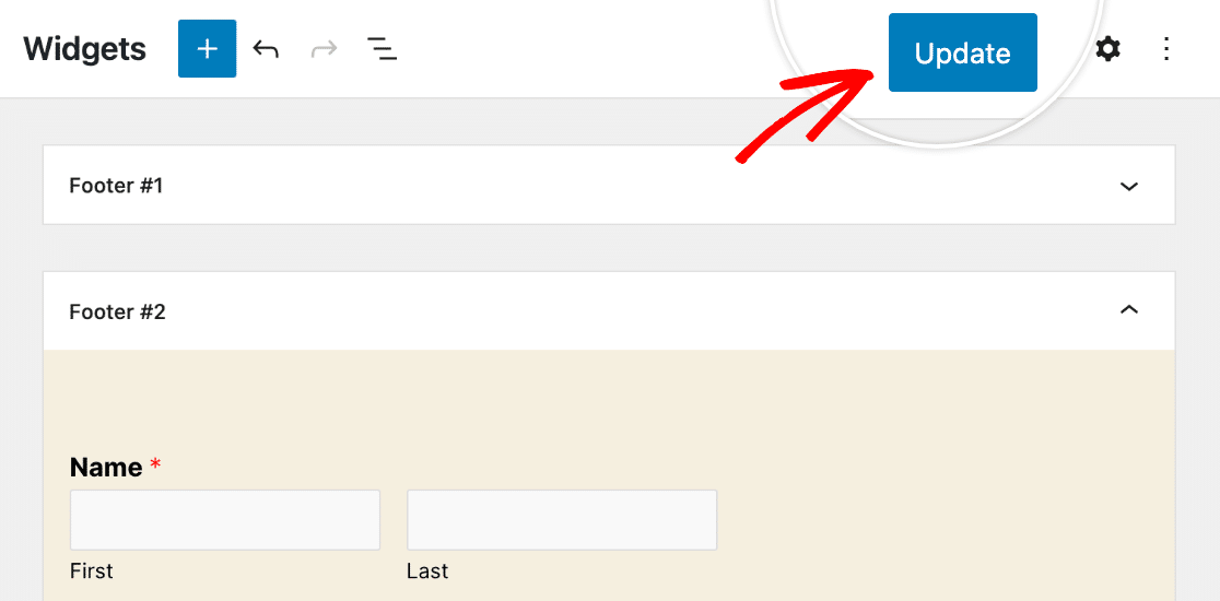 Updating widgets to save changes