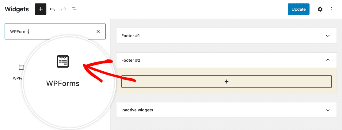 Adding the WPFroms block to a widget