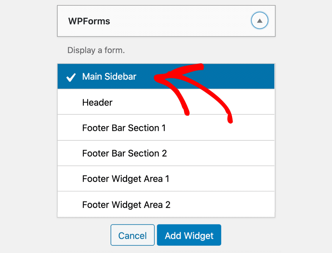 Add WordPress contact form widget to sidebar