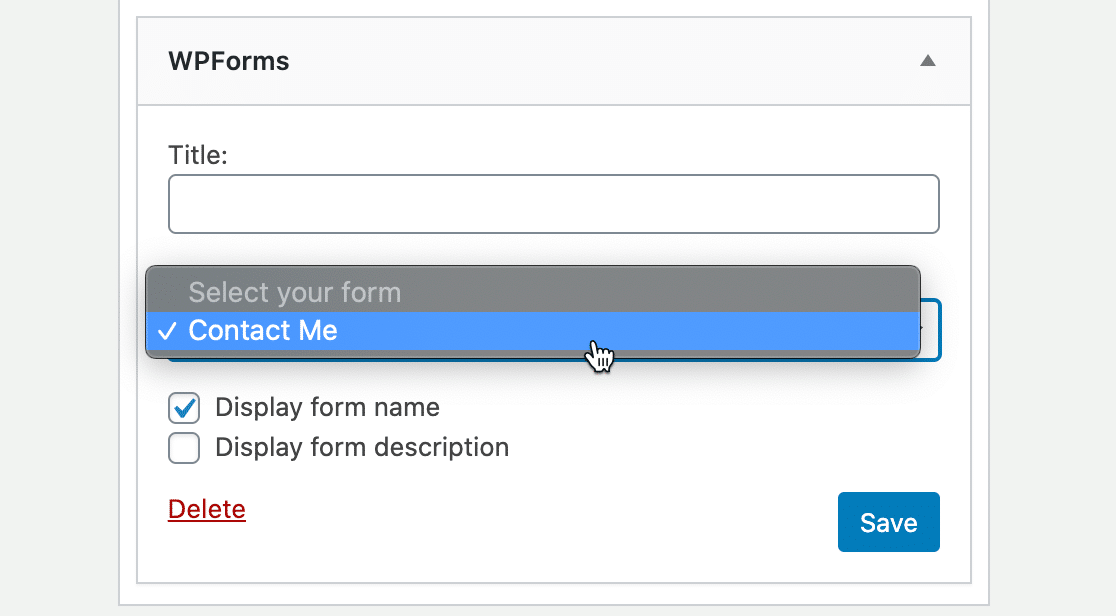 WordPress contact form sidebar widget