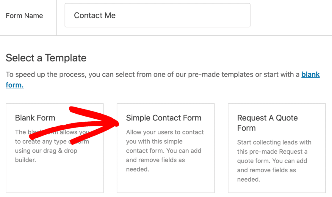 Use a contact form template