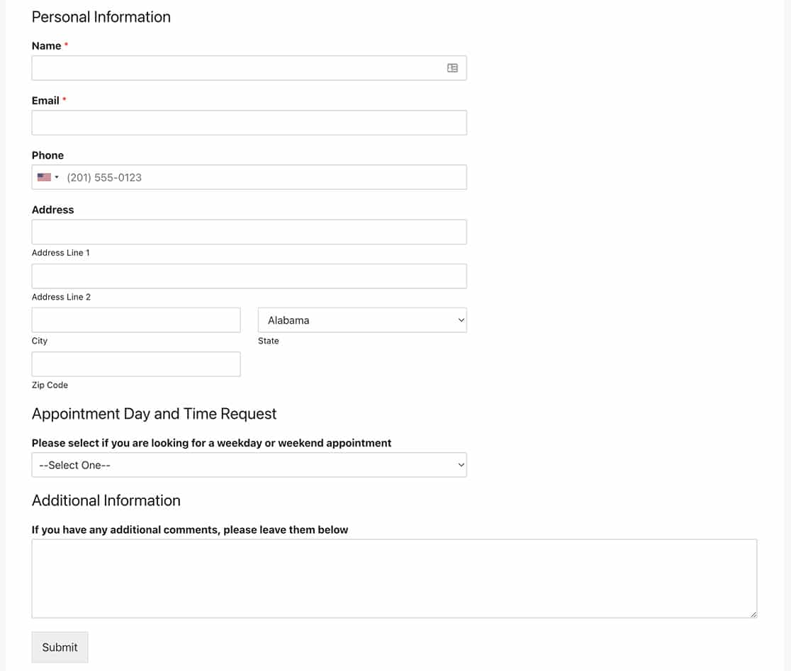 The field won't display to any visitors when they complete the form