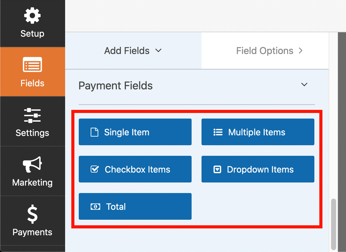 WPForms payment fields