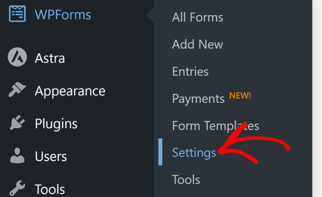 wpforms settings