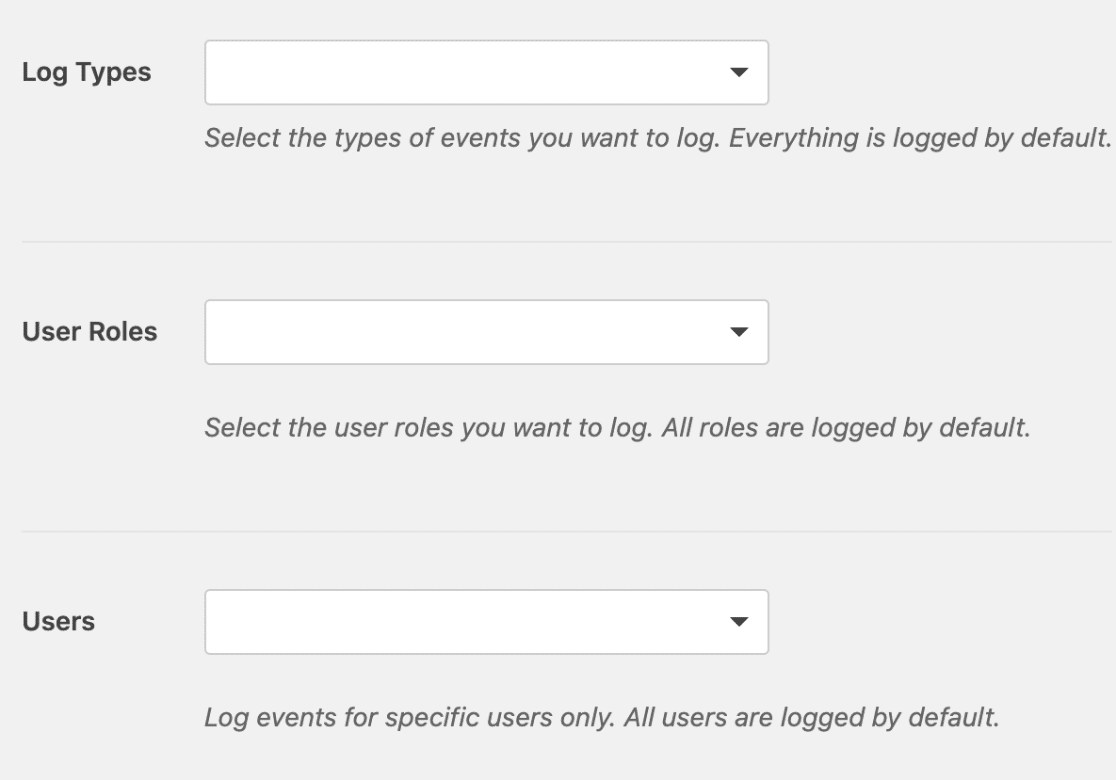 Additional Log Settings