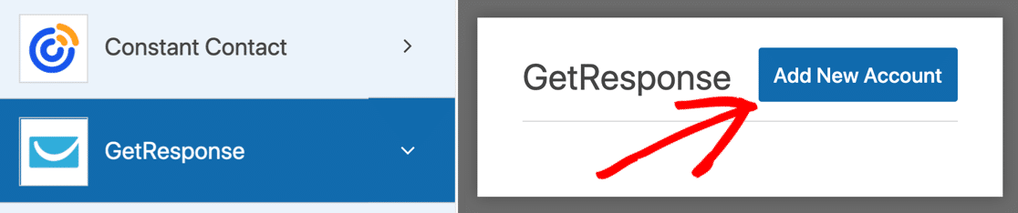 Add GetResponse account in WordPress