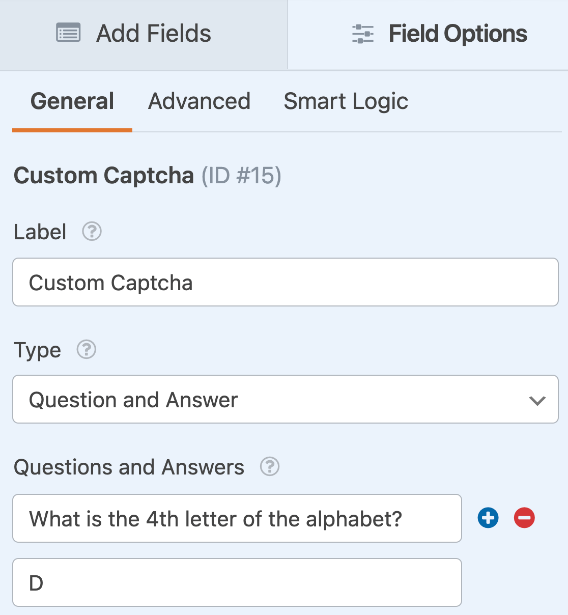 Setting up a custom Question and Answer captcha