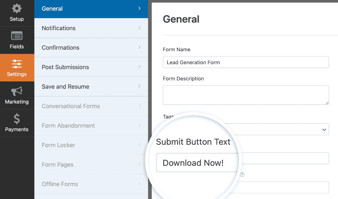 Customizing the submit button text in WPForms