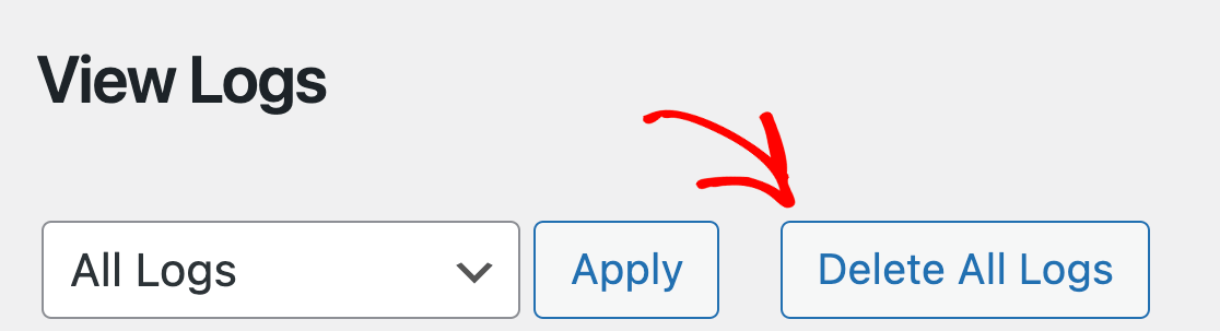 Deleting all logs in WPForms