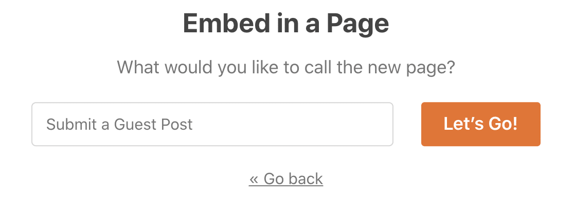 Embed your form in a page