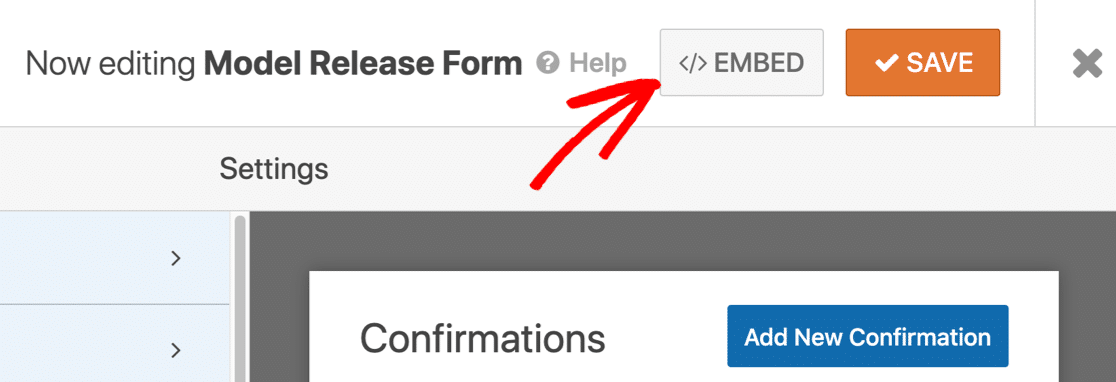 Embed your online model release form